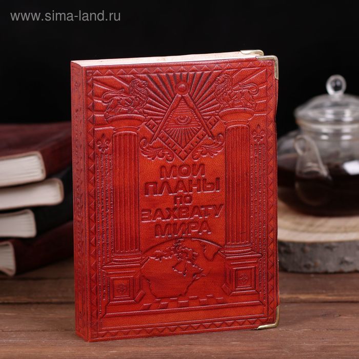 Недатированный кожаный ежедневник "Мои планы по захвату мира"
Недатированный кожаный ежедневник "Мои планы по захвату мира"