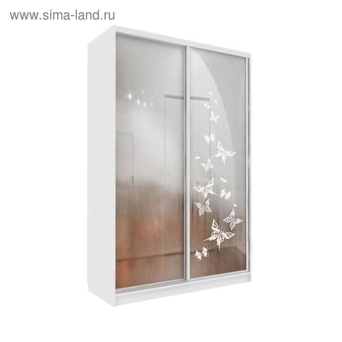 Шкаф-купе Удобный 1 зеркало Бабочки Белый
Шкаф-купе Удобный 1 зеркало Бабочки Белый