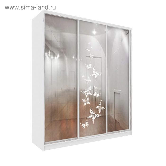 Шкаф-купе Удобный 1 зеркало Бабочки Белый
Шкаф-купе Удобный 1 зеркало Бабочки Белый