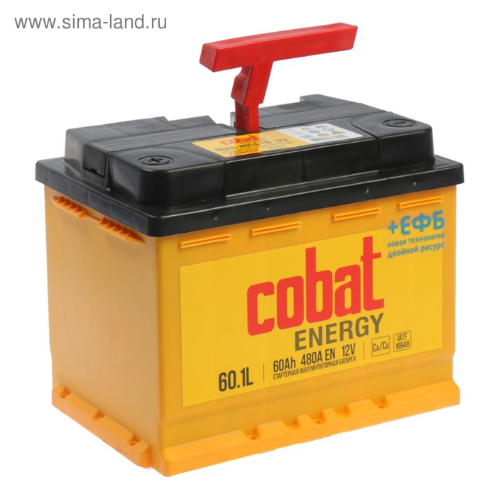 Аккумуляторная батарея Cobat 60 Ач Energy 6СТ-60.1
Аккумуляторная батарея Cobat 60 Ач Energy 6СТ-60.1
