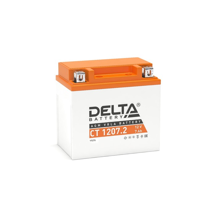 фото Аккумуляторная батарея delta ст1207.2 (ytz7s) 12 в, 7 ач обратная (- +)