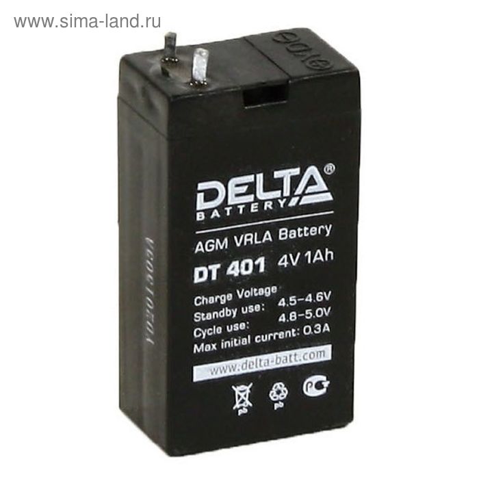 фото Аккумуляторная батарея delta 1 ач 4 вольт dt 401