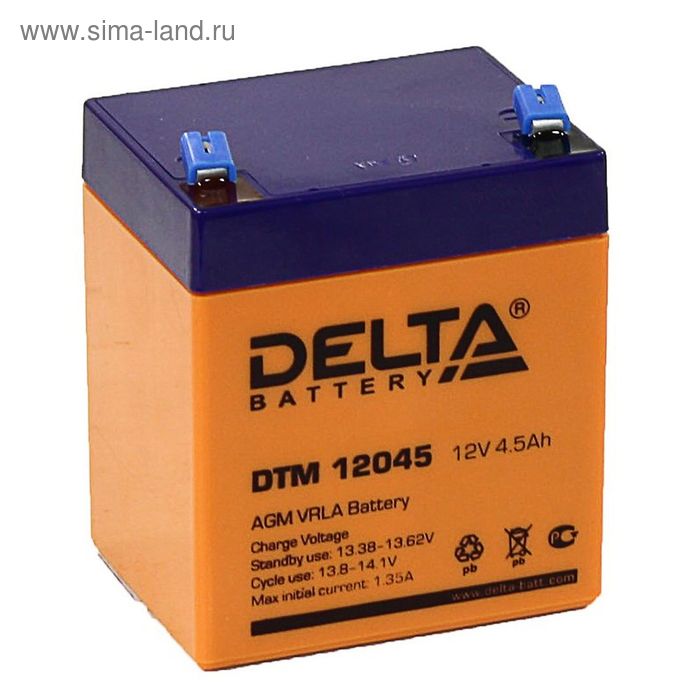 фото Аккумуляторная батарея delta 4,5 ач 12 вольт dtm 12045