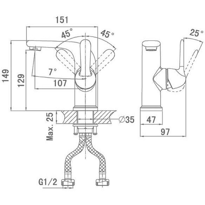 фото Смеситель для раковины d&k da1342101
