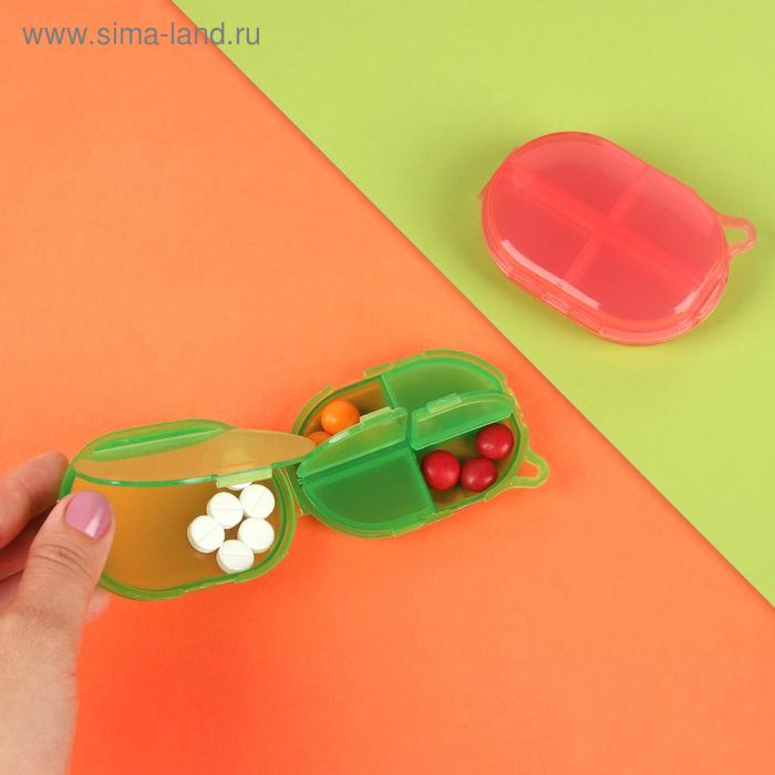 Таблетница «Пилюля», с подвесом, 5 секций, овал, цвет МИКС
Таблетница «Пилюля», с подвесом, 5 секций, овал, цвет МИКС