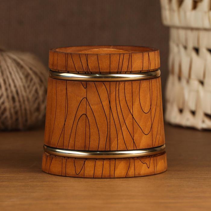 Бочонок для мёда и сыпучих продуктов, тёмный с обручами, 300 г.
Бочонок для мёда и сыпучих продуктов, тёмный с обручами, 300 г.