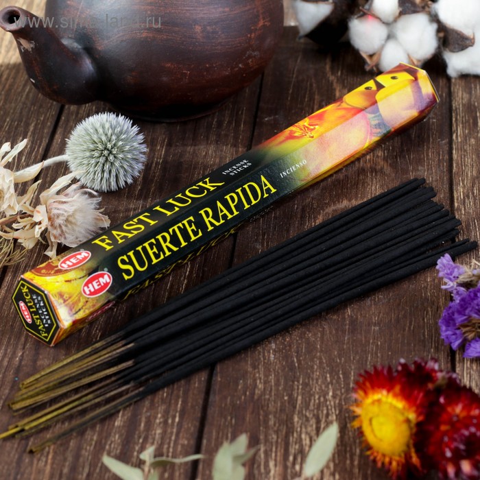 Благовония HEM "Fast Luck. Скорая Удача", 20 палочек в упаковке, шестигранник
Благовония HEM "Fast Luck. Скорая Удача", 20 палочек в упаковке, шестигранник