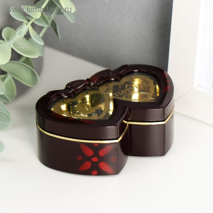 Шкатулка музыкальная "2 сердца" 8х4,5 см
Шкатулка музыкальная "2 сердца" 8х4,5 см