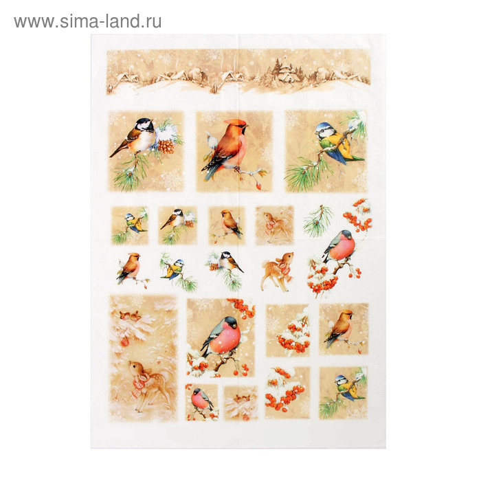 Карта для декупажа 32x45см "Птицы"