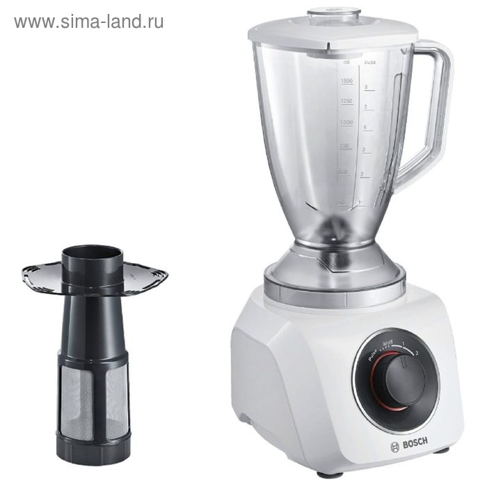 Блендер Bosch MMB 21P1W, стационарный, 500 Вт, 2 скорости, белый 
Блендер Bosch MMB 21P1W, стационарный, 500 Вт, 2 скорости, белый