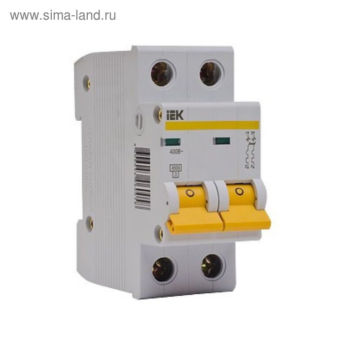 Выключатель автоматический IEK, двухполюсный, C 2 А, ВА 47-29, 4.5 кА, MVA20-2-002-C
Выключатель автоматический IEK, двухполюсный, C 2 А, ВА 47-29, 4.5 кА, MVA20-2-002-C