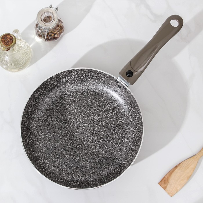 фото Сковорода onyx, d=24 см, съёмная ручка, стеклянная крышка, антипригарное покрытие, цвет серый jarko