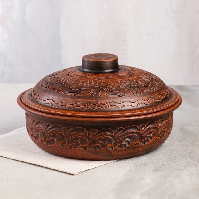 Сковорода с крышкой "Резная", декор, красная глина, 2.5 л, микс
Сковорода с крышкой "Резная", декор, красная глина, 2.5 л, микс