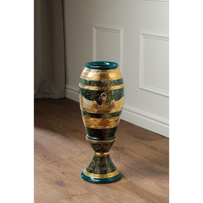 Ваза керамическая "Эрика", напольная, под малахит, зелёная, 54 см
Ваза керамическая "Эрика", напольная, под малахит, зелёная, 54 см
