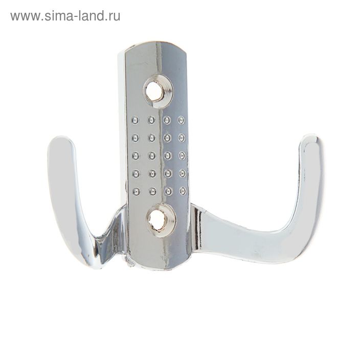 фото Крючок перфорированный, двухрожковый, цвет хром