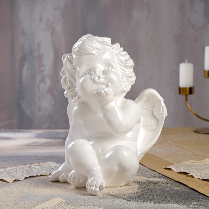 Статуэтка "Ангел сидит", белая, гипс, 30 см
Статуэтка "Ангел сидит", белая, гипс, 30 см