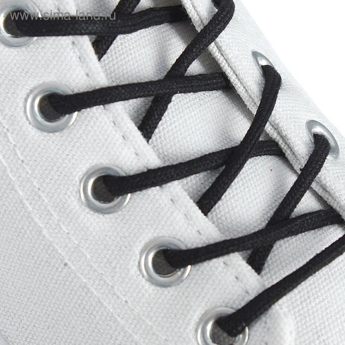 фото Шнурки для обуви круглые, d=3мм, 60см, цвет чёрный braus