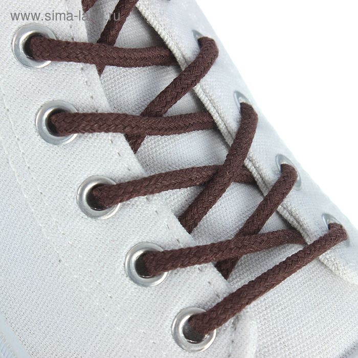 фото Шнурки для обуви круглые braus, d=4 мм, 75 см, цвет коричневый