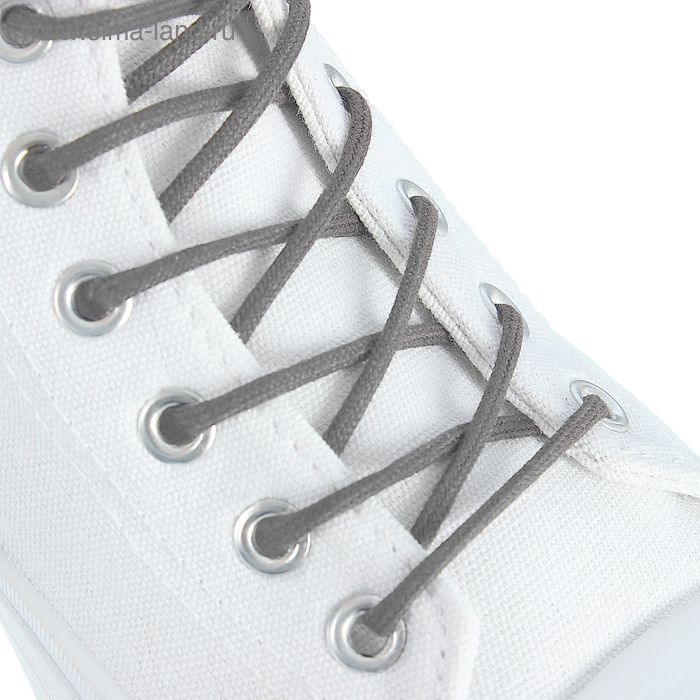 фото Шнурки для обуви круглые, d=3мм, 75см, цвет серый braus