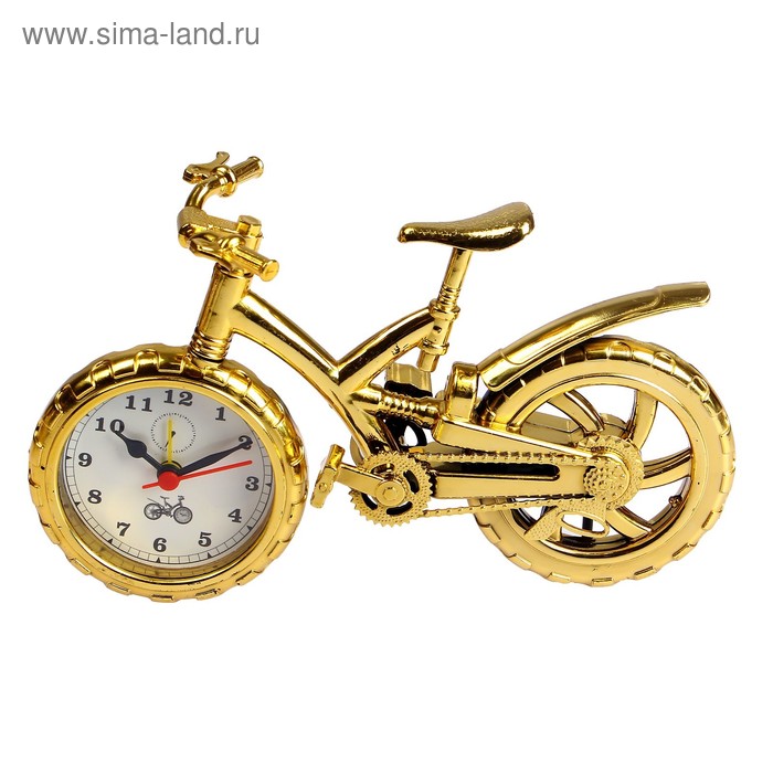 фото Будильник "велосипед с широкими шинами", золото, 15х25 см, микс