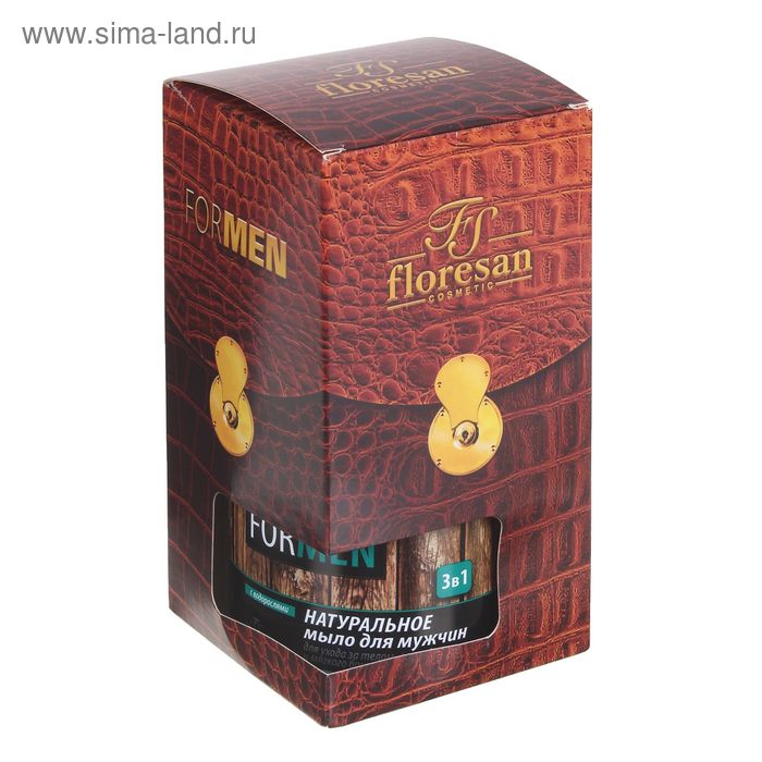фото Подарочный набор for men: мыло мужское 3 в 1, 450 г + мочалка floresan