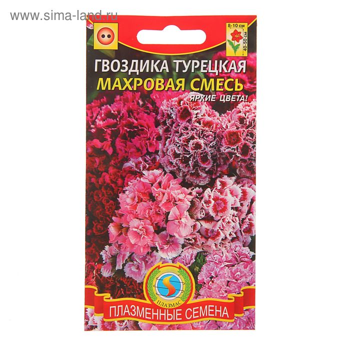 Семена цветов "Плазмас" Гвоздика турецкая, махровая, смесь, Дв., 0,2 г 
Семена цветов "Плазмас" Гвоздика турецкая, махровая, смесь, Дв., 0,2 г