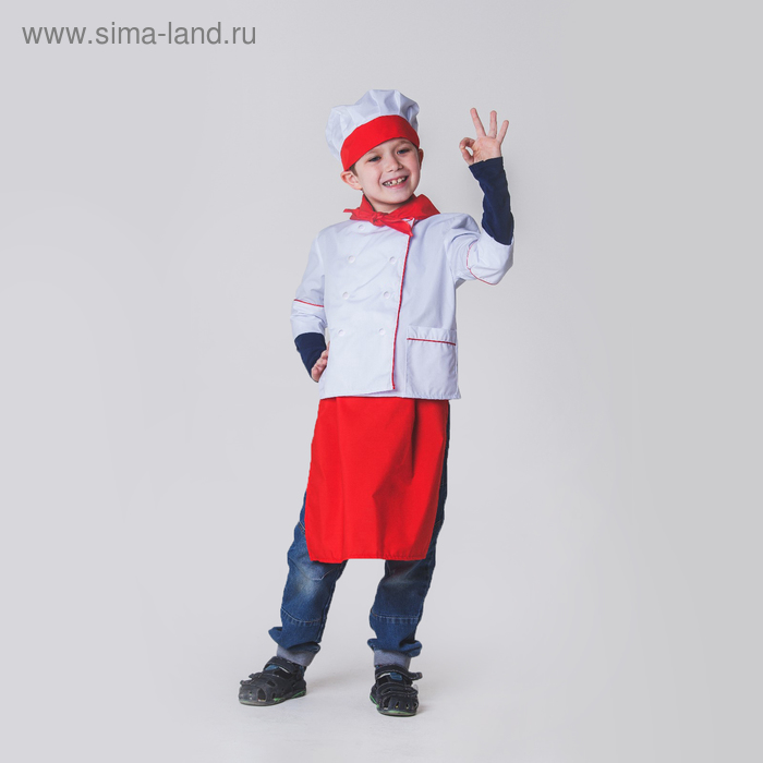 Детский карнавальный костюм «Повар», колпак, куртка, фартук, косынка, 4-6 лет, рост 110-122 см
Детский карнавальный костюм «Повар», колпак, куртка, фартук, косынка, 4-6 лет, рост 110-122 см