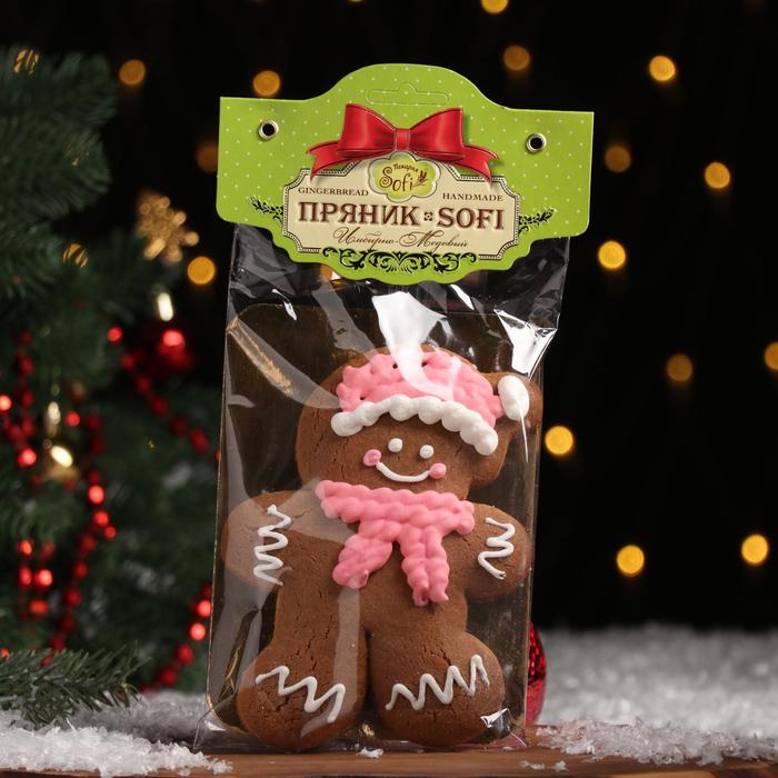 фото Пряник "человечек в шарфе и шапке", 85 г пекарня sofi