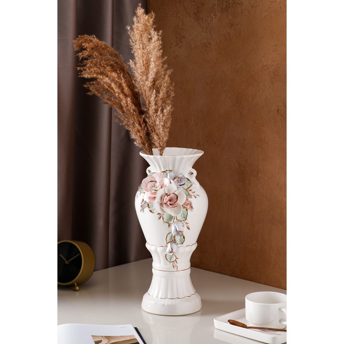 Ваза керамическая "Верона", настольная, белая, цветная лепка, 37 см, авторская работа
Ваза керамическая "Верона", настольная, белая, цветная лепка, 37 см, авторская работа