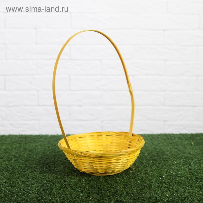 Корзина плетёная, бамбук, жёлтая, низкая
Корзина плетёная, бамбук, жёлтая, низкая