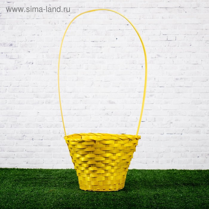 Корзина плетёная, бамбук, жёлтая
Корзина плетёная, бамбук, жёлтая