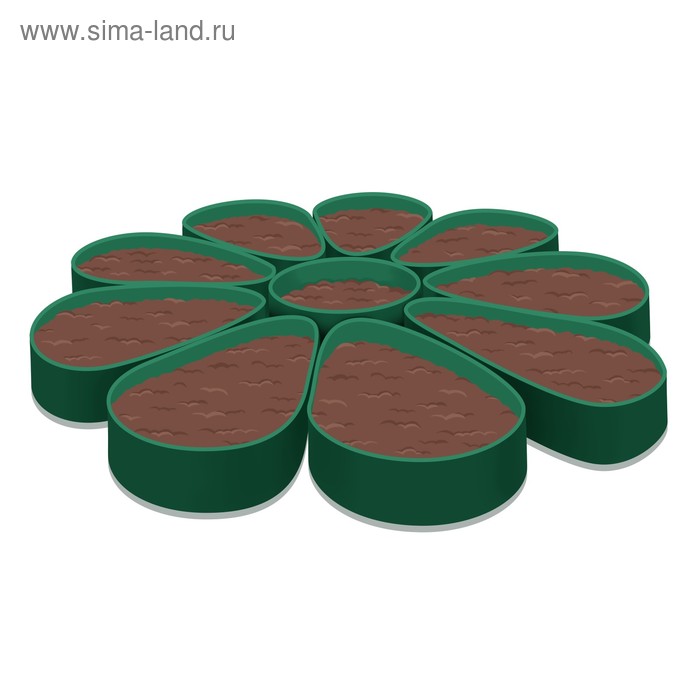 Клумба гибкая, d = 1,7 м, h = 12 см, зелёная
Клумба гибкая, d = 1,7 м, h = 12 см, зелёная