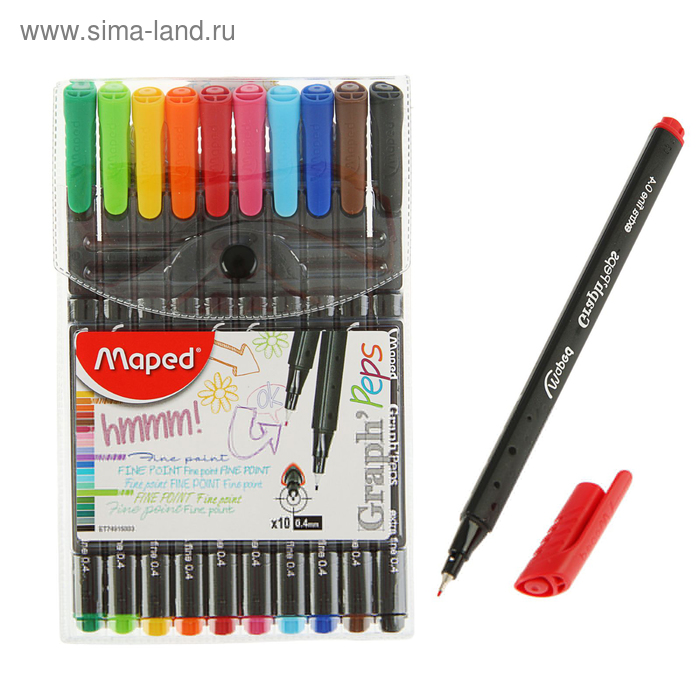 Набор ручек капиллярных 10 цветов, Maped Graph Peps 0.4 мм, эргономичная зона
Набор ручек капиллярных 10 цветов, Maped Graph Peps 0.4 мм, эргономичная зона