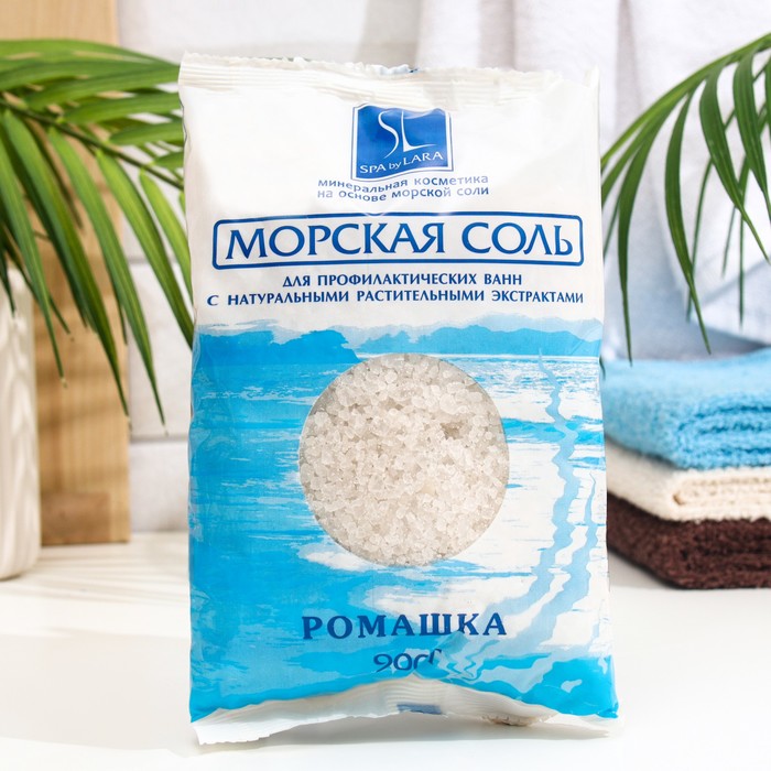 Соль морская Spa by Lara для ванн с экстрактом ромашки, 900 г
Соль морская Spa by Lara для ванн с экстрактом ромашки, 900 г