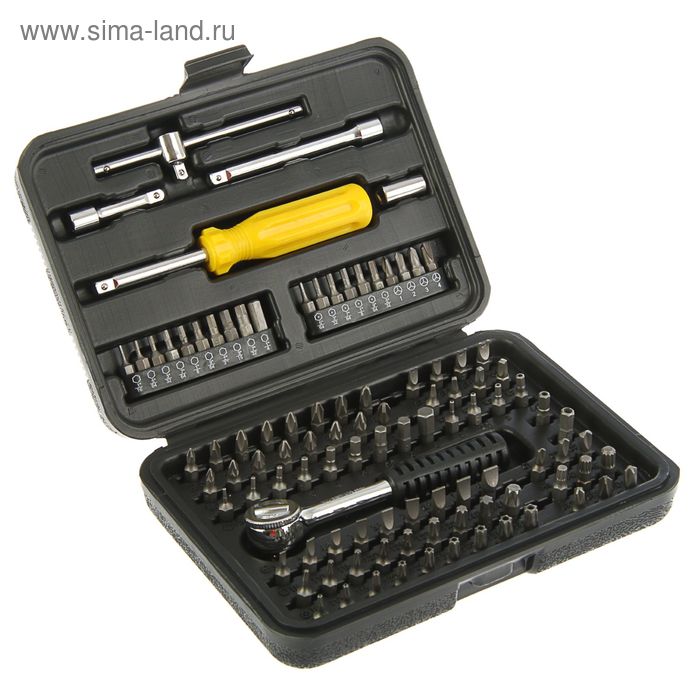 Набор инструмента TOPEX, 101 шт., биты, держатель, адаптеры, трещотка, в пластиковом кейсе
Набор инструмента TOPEX, 101 шт., биты, держатель, адаптеры, трещотка, в пластиковом кейсе