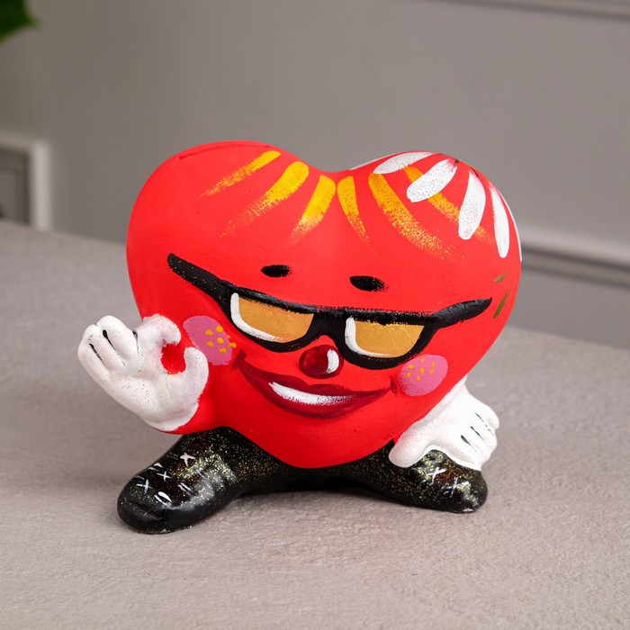 Копилка "Сердце в очках", глянец, розовый цвет, 15 см 
Копилка "Сердце в очках", глянец, розовый цвет, 15 см