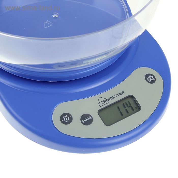фото Весы кухонные homestar hs-3001, электронные, до 5 кг, автоотключение, голубые
