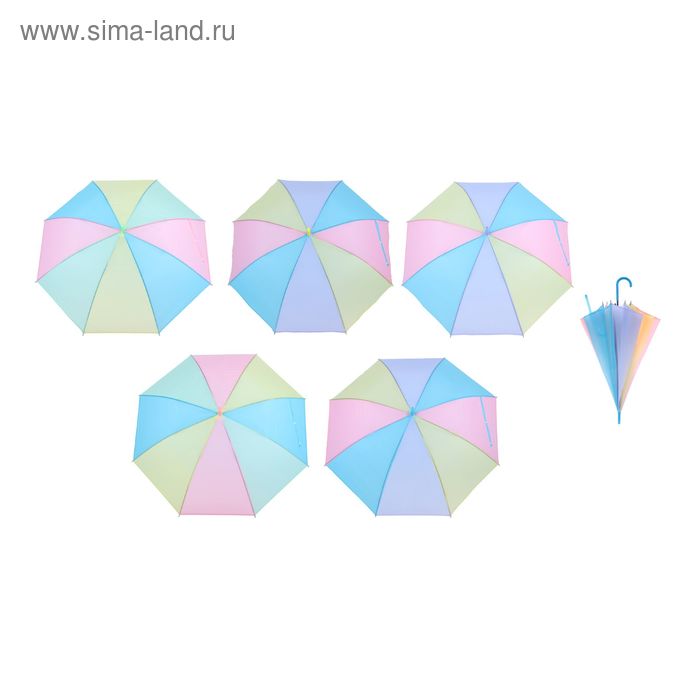 Зонт детский полуавтоматический "Радуга пастель", r=46см, цвет МИКС 
Зонт детский полуавтоматический "Радуга пастель", r=46см, цвет МИКС
