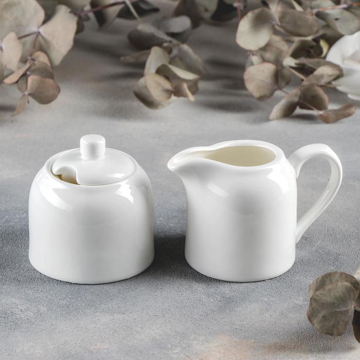 Набор сервировочный, 2 шт: сахарница 280 мл, молочник 250 мл, цвет белый
Набор сервировочный, 2 шт: сахарница 280 мл, молочник 250 мл, цвет белый