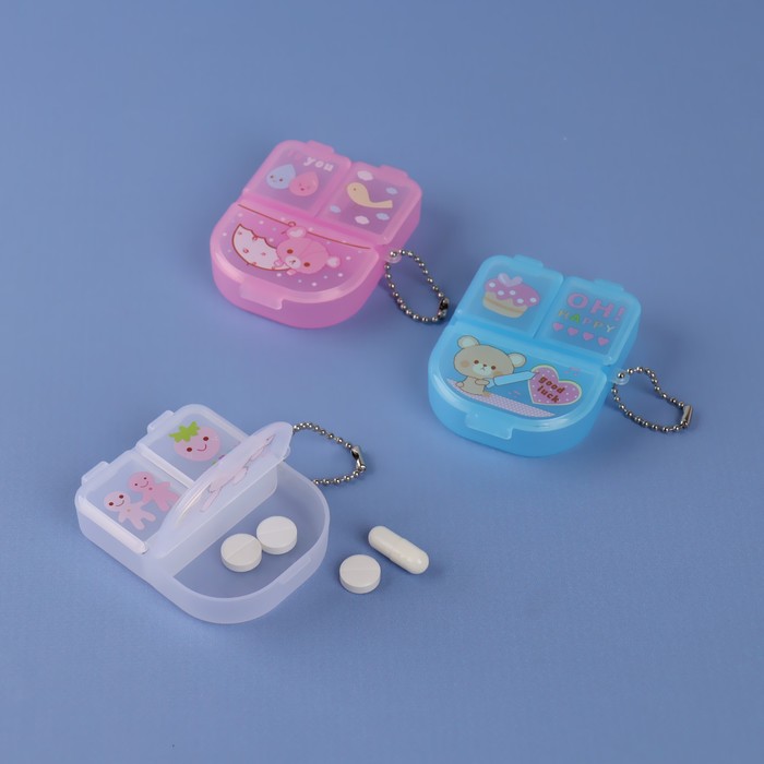 Таблетница с цепочкой, 3 секции, цвет МИКС
Таблетница с цепочкой, 3 секции, цвет МИКС