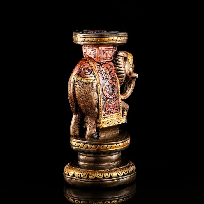 Подставка декоративная "Индийский слон", бронзовая, гипс, 34 см, микс
Подставка декоративная "Индийский слон", бронзовая, гипс, 34 см, микс