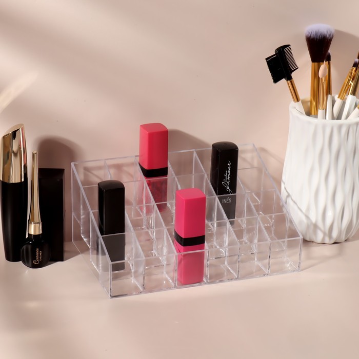 Органайзер для хранения, 24 секции, 16,6 × 11,8 × 7,3 см, в картонной коробке, цвет прозрачный
Органайзер для хранения, 24 секции, 16,6 × 11,8 × 7,3 см, в картонной коробке, цвет прозрачный