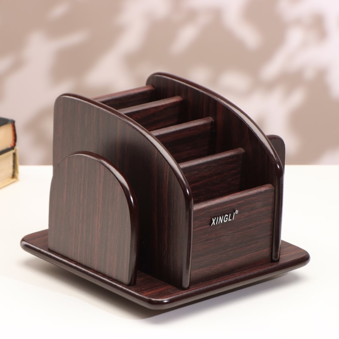 фото Органайзер 6 секций, серия зебрано с кантом темным, вращение 15*18см