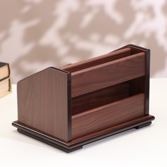 фото Органайзер 4 секции, 2 выдвижных ящика, серия орех с кантом темным, микс 14*19