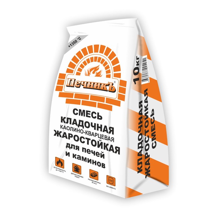 Смесь кладочная каолино - кварцевая жаростойкая 10 кг
Смесь кладочная каолино - кварцевая жаростойкая 10 кг