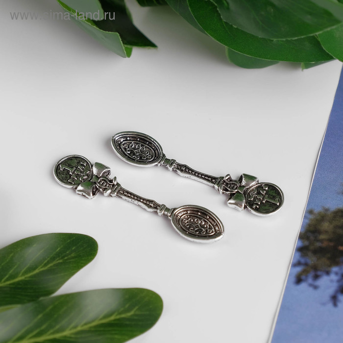 фото Сувенир кошельковый металл "ложка-загребушка. рубль" 5х1 см арт узор