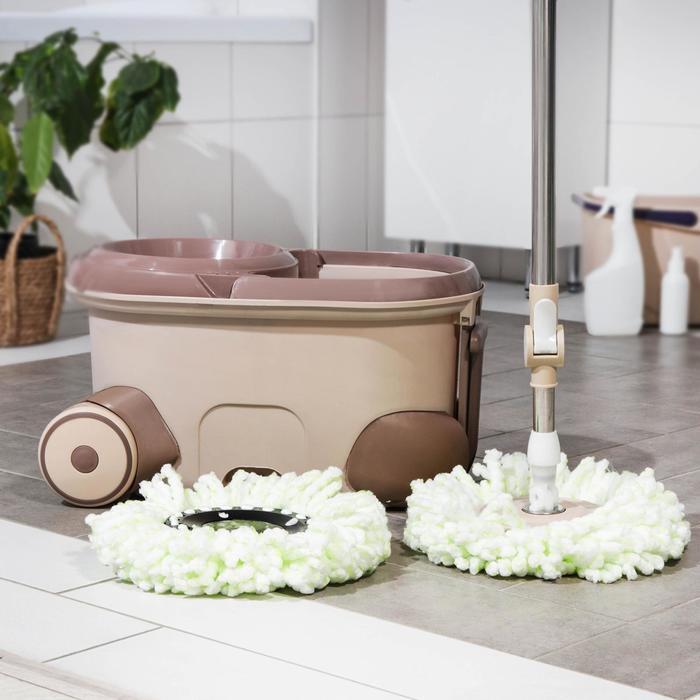 Набор для уборки: ведро на колёсиках с металлической центрифугой 17 л, швабра, запасная насадка из микрофибры, цвет МИКС
Набор для уборки: ведро на колёсиках с металлической центрифугой 17 л, швабра, запасная насадка из микрофибры, цвет МИКС