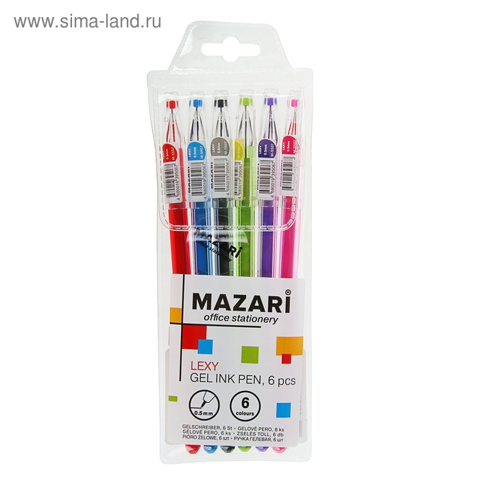 Набор гелевых ручек Mazari Lexy, 6 цветов, 0.5 мм
Набор гелевых ручек Mazari Lexy, 6 цветов, 0.5 мм