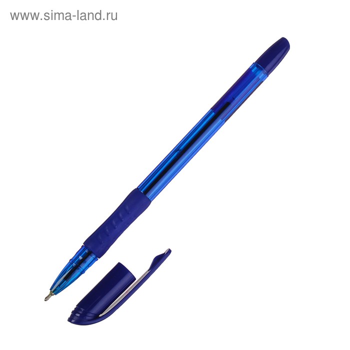 фото Ручка шариковая songar smart ink, игольчатый пишущий узел 0.7 мм, синие чернила, резиновый упор mazari