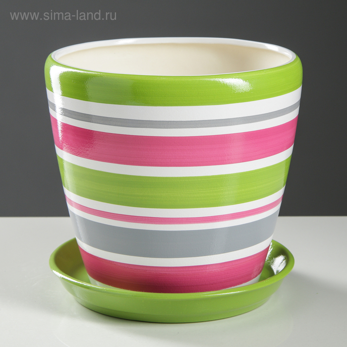 Горшок для цветов "Грация", полоска, разноцветная, керамика, 4.5 л
Горшок для цветов "Грация", полоска, разноцветная, керамика, 4.5 л